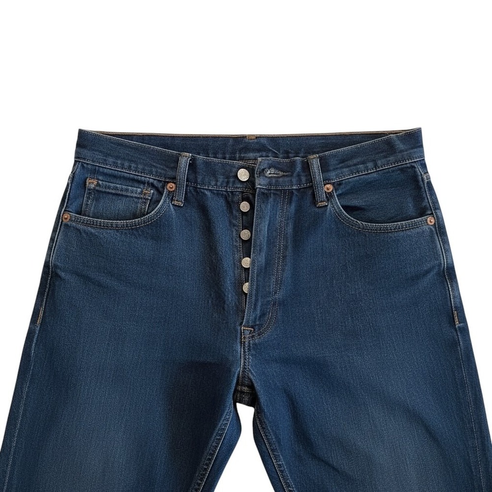 Levi's 501 Original Fit Jeans Mens 38x32 Dark Wash Blue Button Fly 501-0193